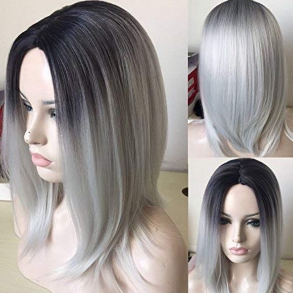 ?Grey Ombré middle part Bob Wig? *NWT* maxresdefault.jpg?sqp=-  main image 4